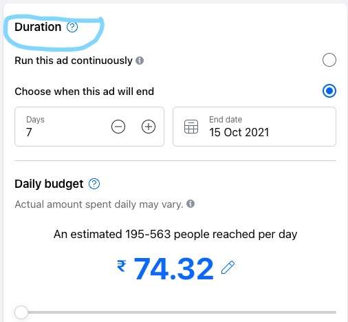Determine the duration