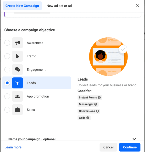 Lead Generation Objective in facebook