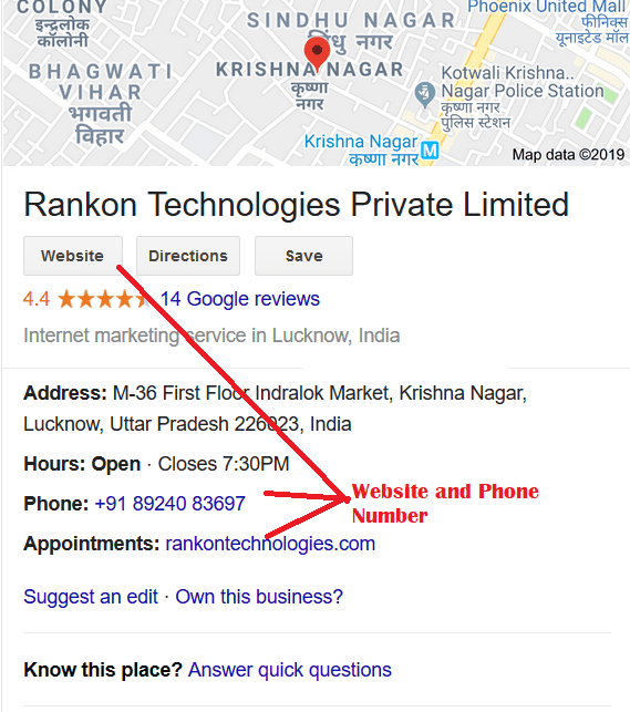 Website and Phone Number