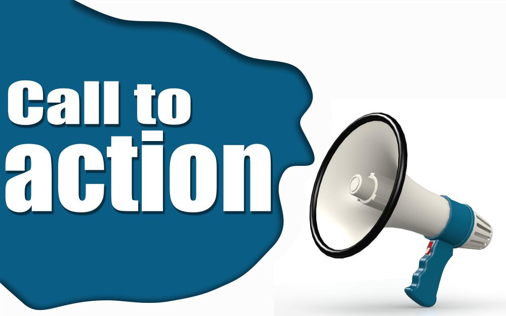 call action word with megaphone
